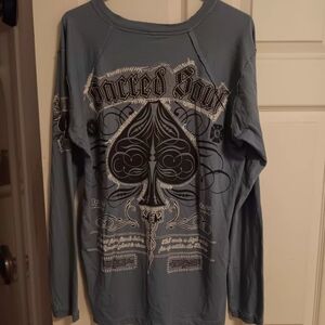 Sacred Soul V neck Long Sleeve T Shirt Size X Large Vintage..my Fav.shirt Of All